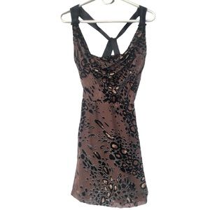 NWT Single Los Angeles Sleeveless Silk Velvet Cowl Neck Dress Size XS